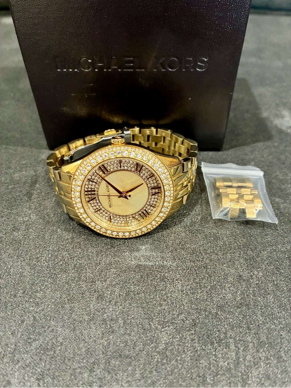 Michael Kors Gold Crystal-Embellished Bracelet Watch
